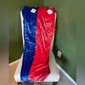 Pair of two brand new Fabletics crushed velour wide leg pants. Size L